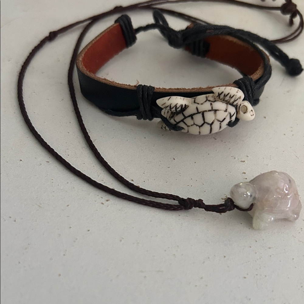 Turtle Bracelet and Necklace Set